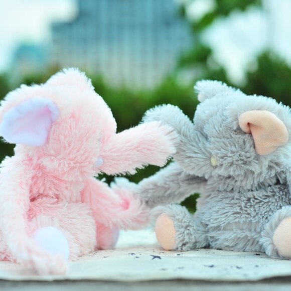 Bundle of two Warmers Two Hugging Love Plush Animals Elephants For a Neck - Picture 2 of 7